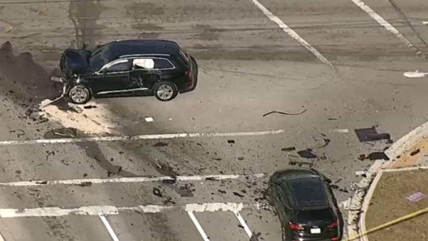 Chopper6 video shows the aftermath of a violent crash in Tamarac on Monday morning. The scene is at the intersection of Pine Island Road and NW 81st Street.