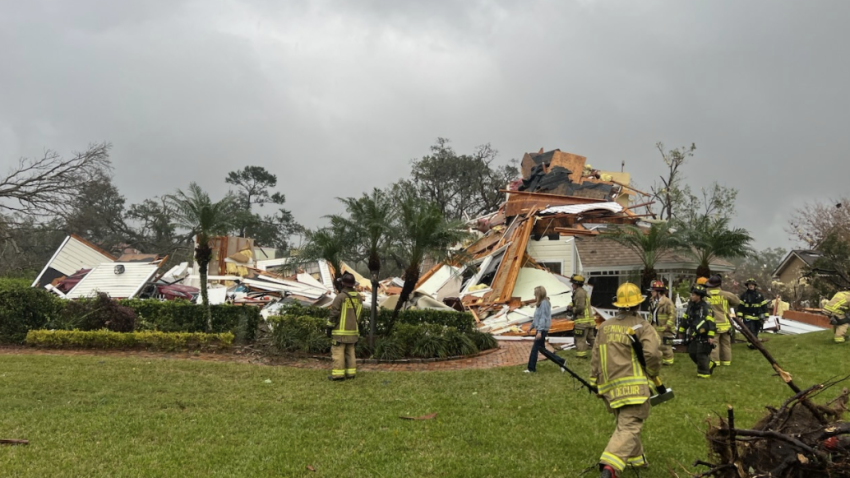 A tornado was confirmed to have touched down north of Orlando, near Interstate 4, on Monday.