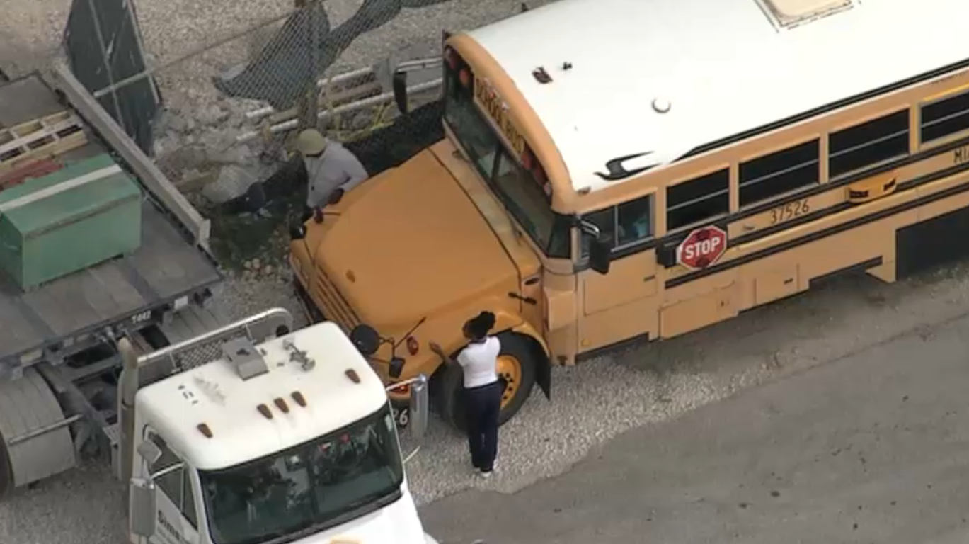 Several injured after school bus and vehicle crash in West Perrine