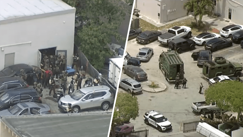 Scene of a shooting at a car dealership in southwest Miami-Dade on April 24, 2025.