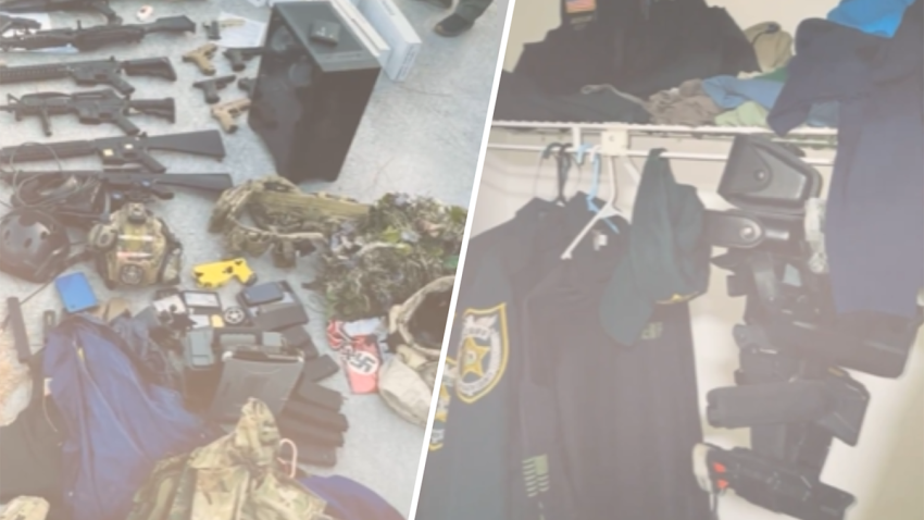 Some of the weapons and other items seized during the arrest of Damien Allen.