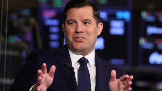 Anthony Denier, CEO fo Webull, speaks during an interview on CNBC on the floor of the New York Stock Exchange (NYSE) in New York City, U.S., June 1, 2022.