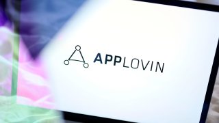 The AppLovin logo arranged on a laptop in New York, US, on Wednesday, Feb. 26, 2025.