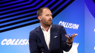 Michael Ramlet, co-founder and CEO of Morning Consult, on Saas Monster Stage during Day 2 of Collision 2022 at Enercare Centre in Toronto, Canada.