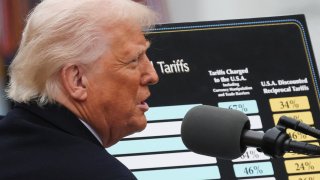 U.S. President Donald Trump delivers remarks on tariffs in the Rose Garden at the White House in Washington, D.C., on April 2, 2025.