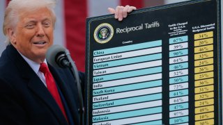 U.S. President Donald Trump speaks during an event announcing new tariffs in the Rose Garden at the White House in Washington, April 2, 2025.