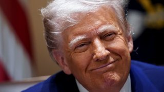 U.S. President Donald Trump attends a cabinet meeting at the White House in Washington, D.C., U.S., April 10, 2025.