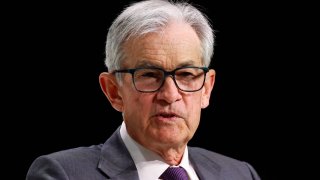 U.S. Federal Reserve Chair Jerome Powell speaks at the Economic Club of Chicago on April 16, 2025.