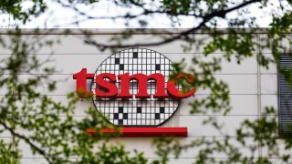 Taiwan Semiconductor Manufacturing Company (TSMC) headquarters in Hsinchu, Taiwan, on April 16, 2025.