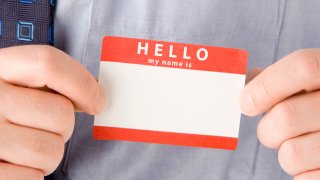 File photo of a name tag