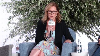 Jenna Fischer and David S. Goyer during Variety’s Entertainment & Technology Summit Presented by City National Bank at 1 Hotel West Hollywood on September 15, 2022, in West Hollywood, California.