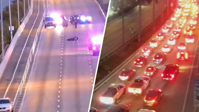 The MacArthur Causeway heading eastbound was shut down early Thursday for what appeared to be a serious crash.