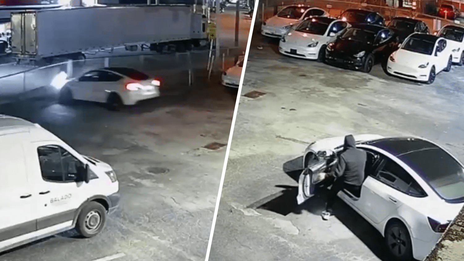 Video shows robbers ramming car into gate to steal 2 Teslas in Miami-Dade