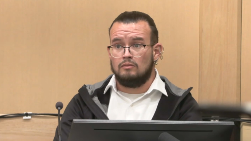 Alexander Deltoro Jr. takes the stand in his manslaughter trial on May 5, 2025. He is accused of fatally shooting his own mother during an argument with his father in 2019 at their Margate home.