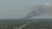 Scene of a grass fire in Miami-Dade on May 8, 2025.