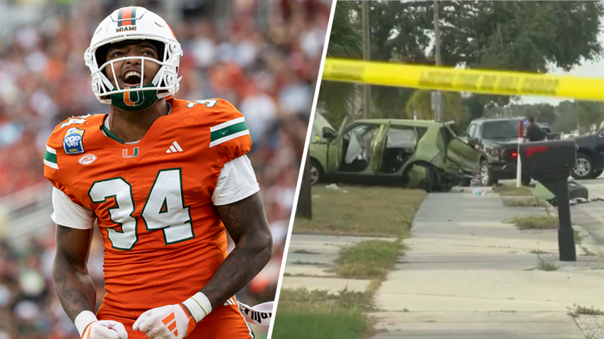 Miami Hurricanes linebacker Adarius Hayes was one of the drivers in the two-vehicle crash that left three people dead and at least two others injured, police said.