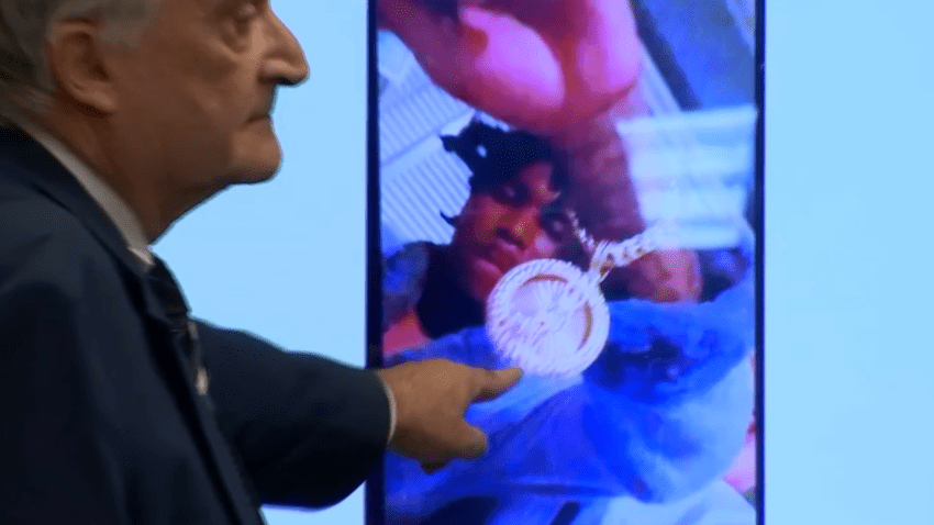 Prosecutors show selfie of Marcuss Ealy in court on May 19, 2025