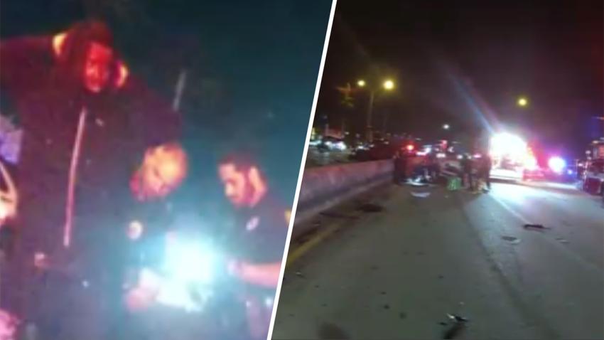 New police body camera footage shows the aftermath of an alleged high-speed DUI crash on the MacArthur Causeway in Februaty that killed a Florida International University student and has a man facing vehicular homicide and other charges.