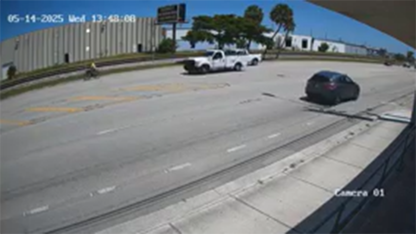 Authorities are hoping surveillance video can help them determine how a bicycle rider ended up injured next to a roadway in Pompano Beach.