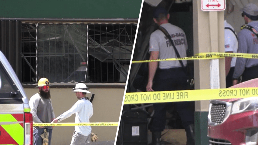 The aftermath of a propane gas explosion at a restaurant in Florida City on May 24, 2025.