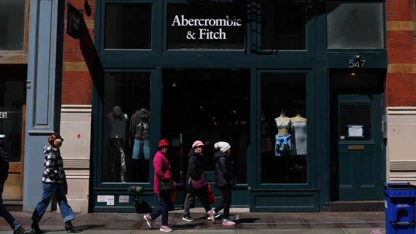 A Abercrombie & Fitch store is seen on April 09, 2025 in New York City. 