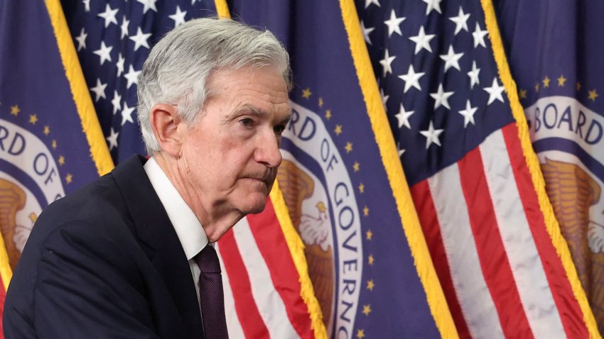 U.S. Federal Reserve Chair Jerome Powell departs after holding a press conference following a two-day meeting of the Federal Open Market Committee on interest rate policy in Washington, D.C., U.S., May 7, 2025.