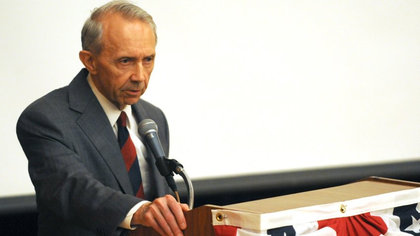 David Souter speaks at a lectern