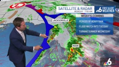 South Florida under flood watch, 6+ inches of rain possible during Monday downpours