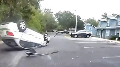 WATCH: Wild police chase ends in dramatic car flip and arrest in Florida