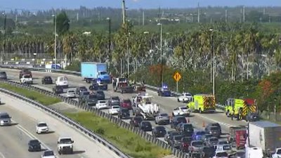 2 hospitalized after crash on Florida's Turnpike in SW Miami-Dade