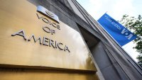 FILE – This is the Voice of America building in Washington, May 5, 2025. (AP Photo/Gene J. Puskar)