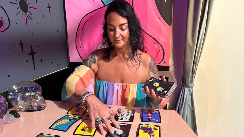 Ashley Branton lays out tarot cards
