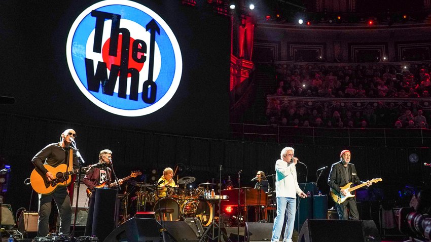 Pete Townshend and Roger Daltrey of the rock band The Who perform on stage during the Teenage Cancer Trust show at the Royal Albert Hall, London. Picture date: Thursday March 27, 2025. (Photo by Ian West/PA Images via Getty Images)