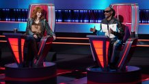 THE VOICE -- "The Playoffs Part 3" Episode 2617 -- Pictured: (l-r) Reba McEntire, Snoop Dogg -- (Photo by: Tyler Golden/NBC via Getty Images)