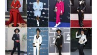 This combination of photos show various fashion work by actor-performer Janelle Monae. (AP Photo)