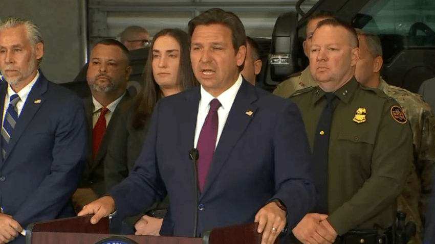 That cooperation will be on display Thursday when Florida Gov. Ron DeSantis joins officials from the U.S. Department of Homeland Security to tout an operation that authorities say netted about 800 immigration arrests in less than a week. DeSantis here is at a Miramar ICE office on May 1, 2025.
