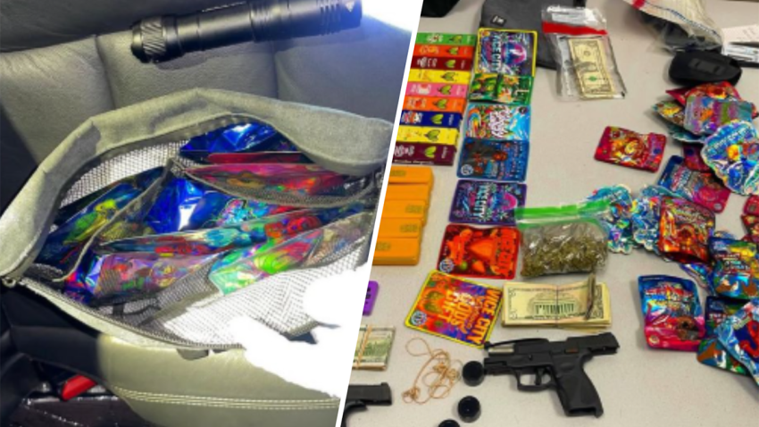 Some of the drugs, guns and cash Medley Police found while arresting three suspects.