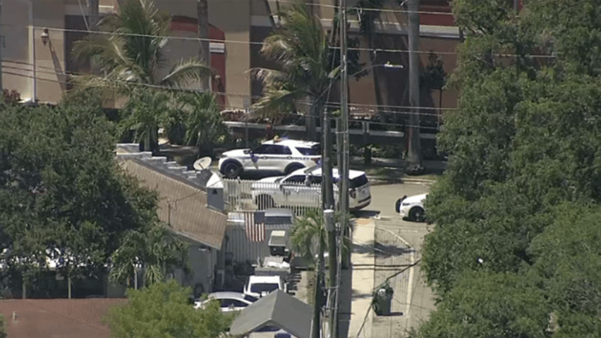 Scene of a double stabbing in Miami on June 23, 2025.