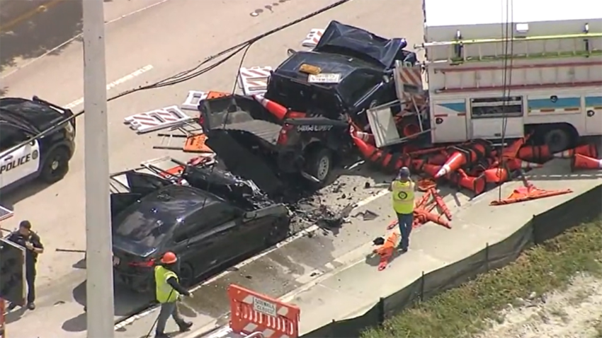 Scene of a crash in Davie on June 24, 2025.