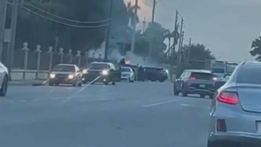 Scene of a crash in Pompano Beach that left two teens dead.
