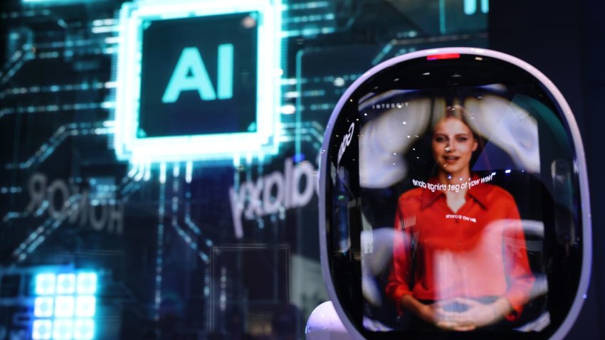 An AI assistant on display at Mobile World Congress 2024 in Barcelona.