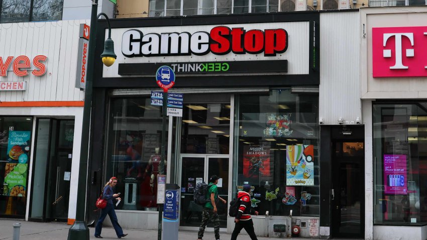 A Gamestop store is seen in Union Square on April 4, 2025 in New York City. 