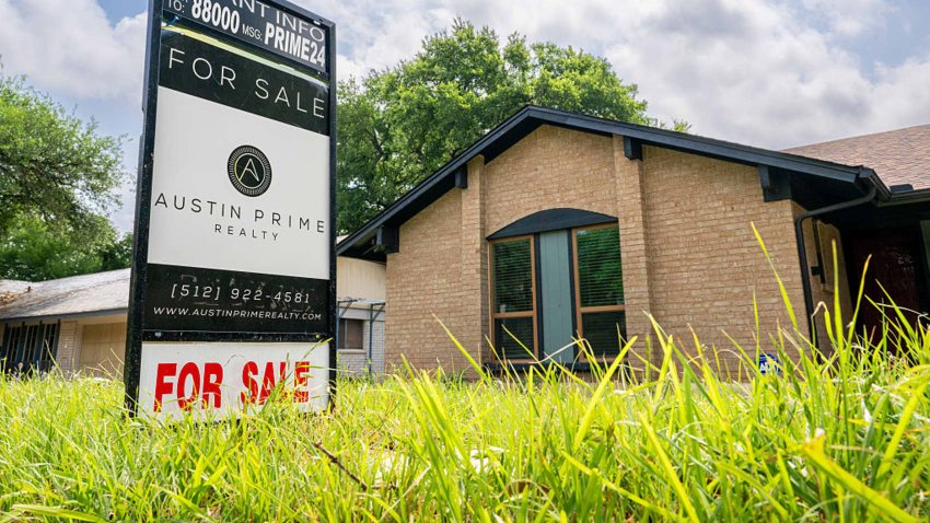 A home is seen for sale on April 24, 2025 in Austin, Texas.