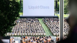 Apple announces a new design language for its operating systems called “Liquid Glass” during the annual Apple “Worldwide Developers Conference” (WWDC) at Apple Park, the corporate headquarters of Apple Inc., in Cupertino, California on June 9, 2025.
