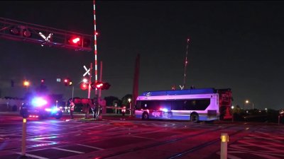 Video appears to show close-call between Tri-Rail train and bus in Opa-locka