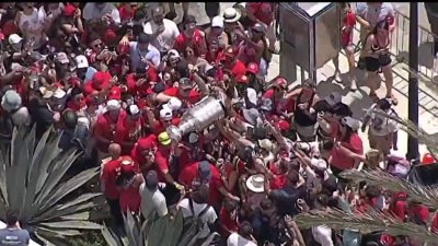Lord Stanley's Cup arrives at Florida Panthers parade