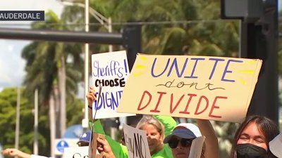 Immigration activists protests sheriffs' collaboration with ICE at Broward convention
