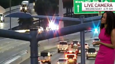 Police patrol car crashes on southbound Don Shula Expressway