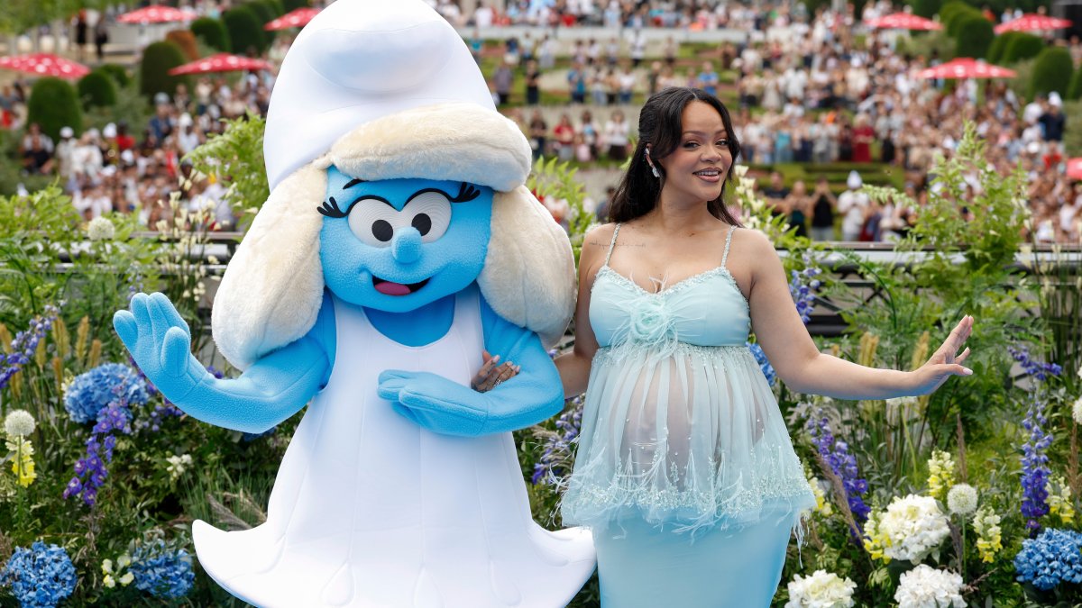 Rihanna heads to Belgium for world premiere of new Smurf movie