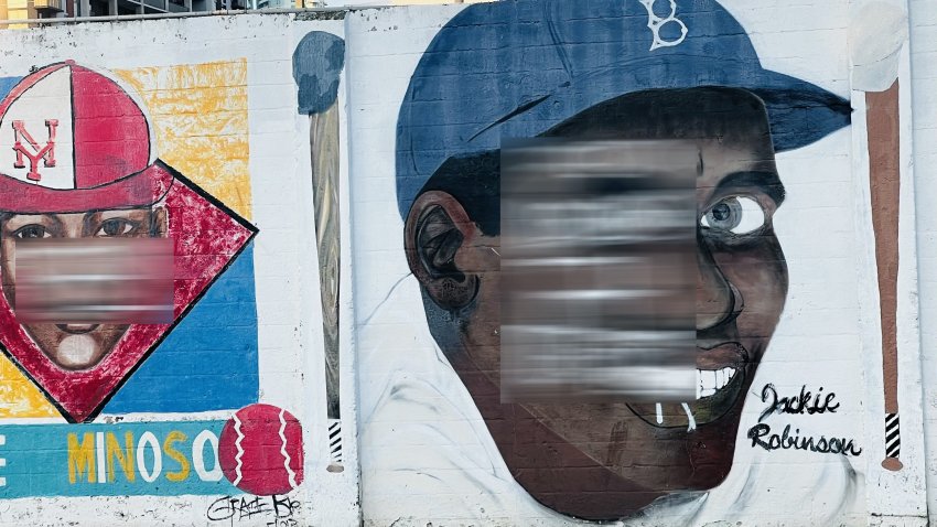 Mural at Dorsey Park in Miami defaced with racist and antisemitic graffiti on Monday, June 2, 2025.
